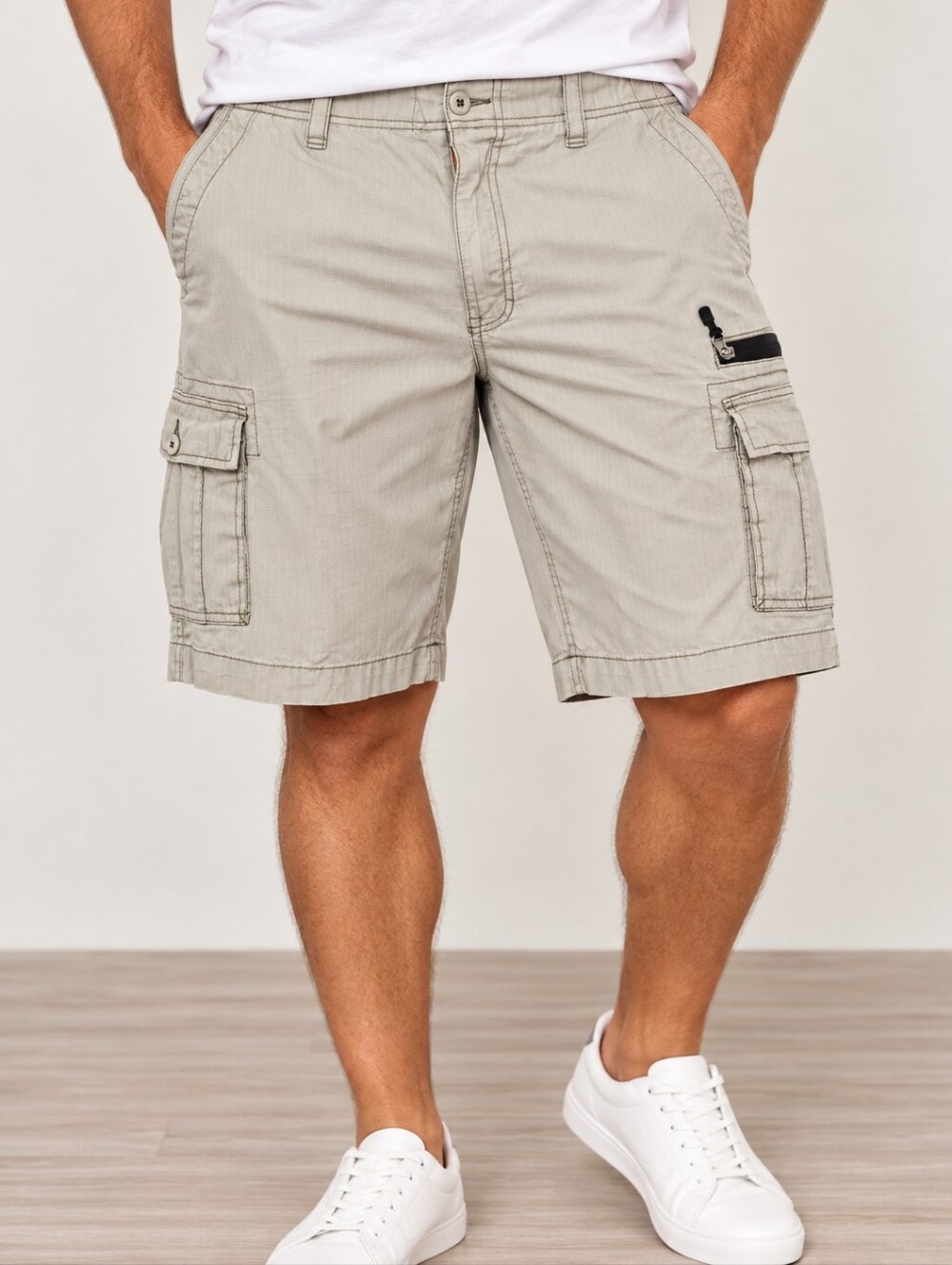 Wear First Men's Cargo Shorts Utility Multi Pocket Relaxed Fit Size 38 Khaki Tan